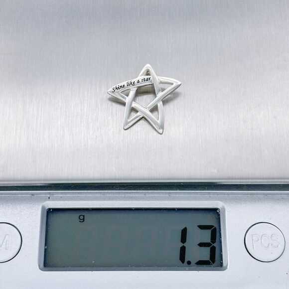 Vintage Footnotes Sterling Silver 925 "Shine Like a Star" Pendant - Picture 5 of 5